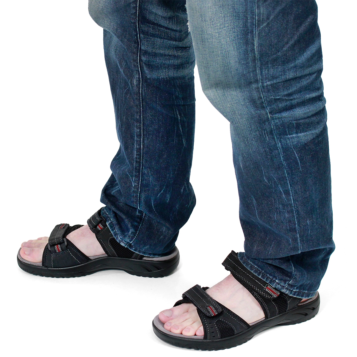 Mns Kurt black 3 strap sport sandal