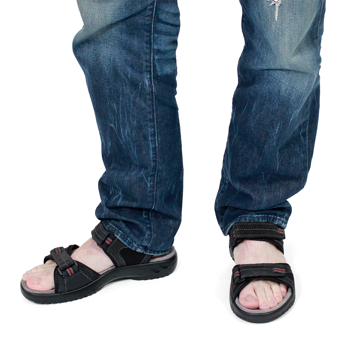 Mns Kurt black 3 strap sport sandal