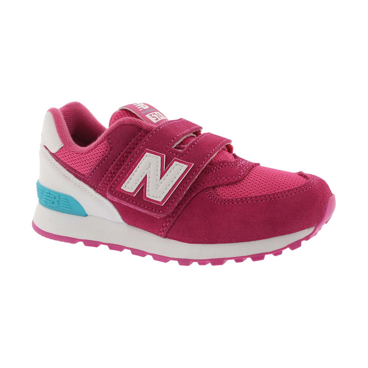 Girls' 574 pink/white sneakers