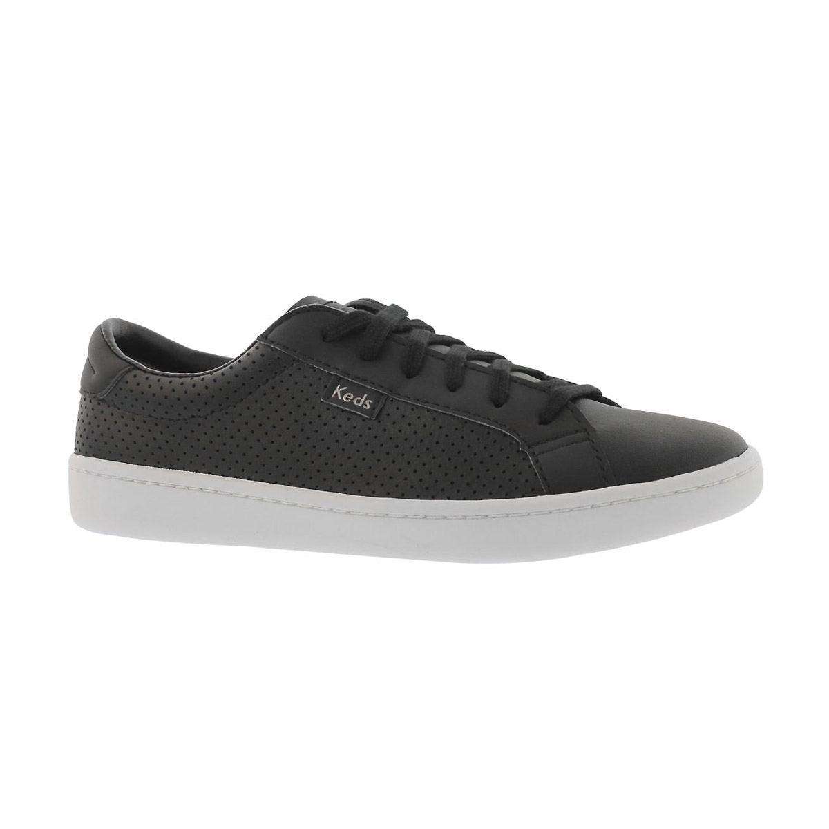 Girls' ACE black perforated lace up sneakers