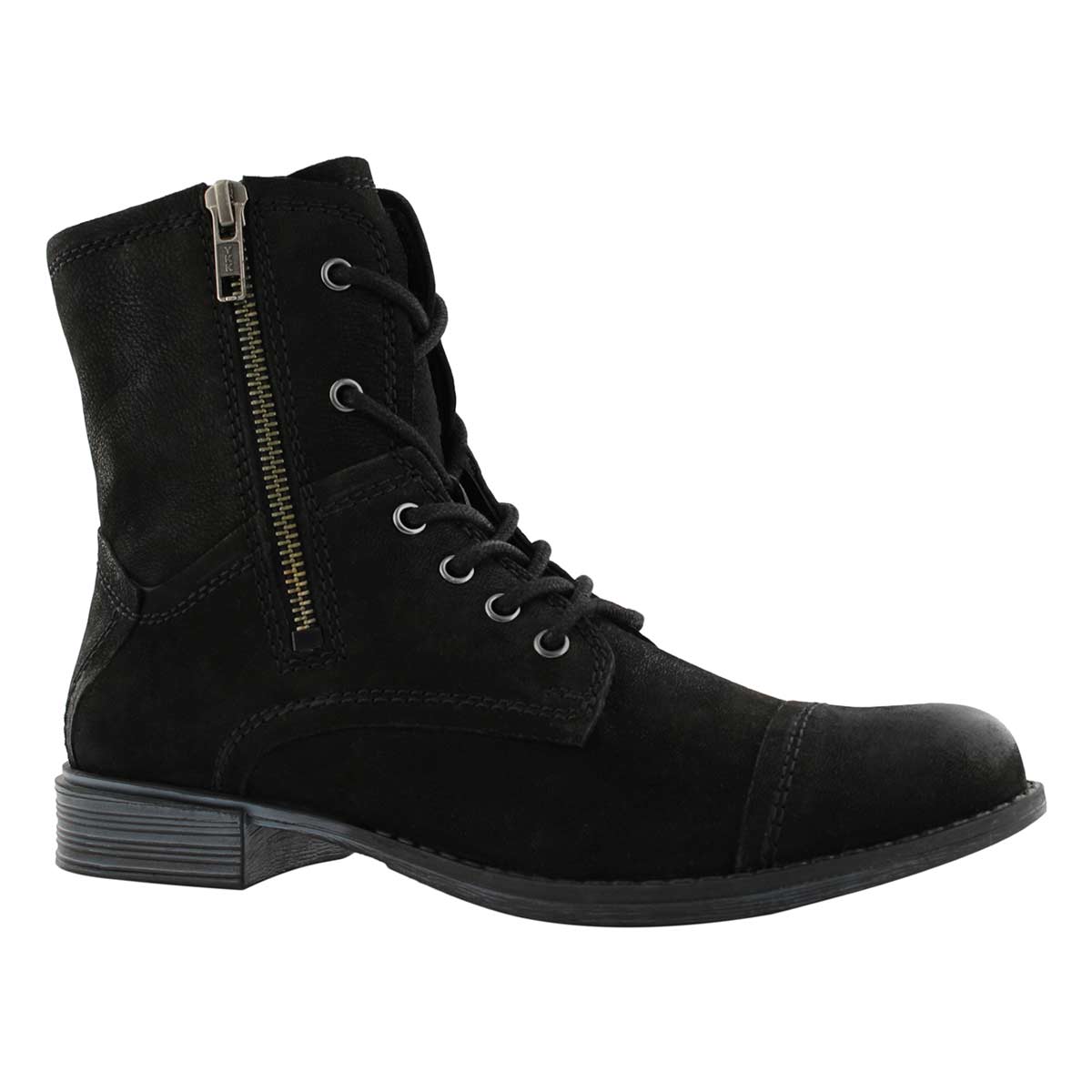 Lds Layla black side zip combat boot