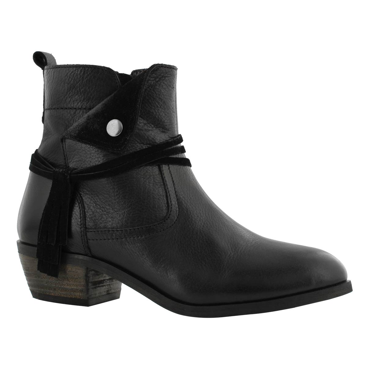 Lds Leah black side zip ankle boot