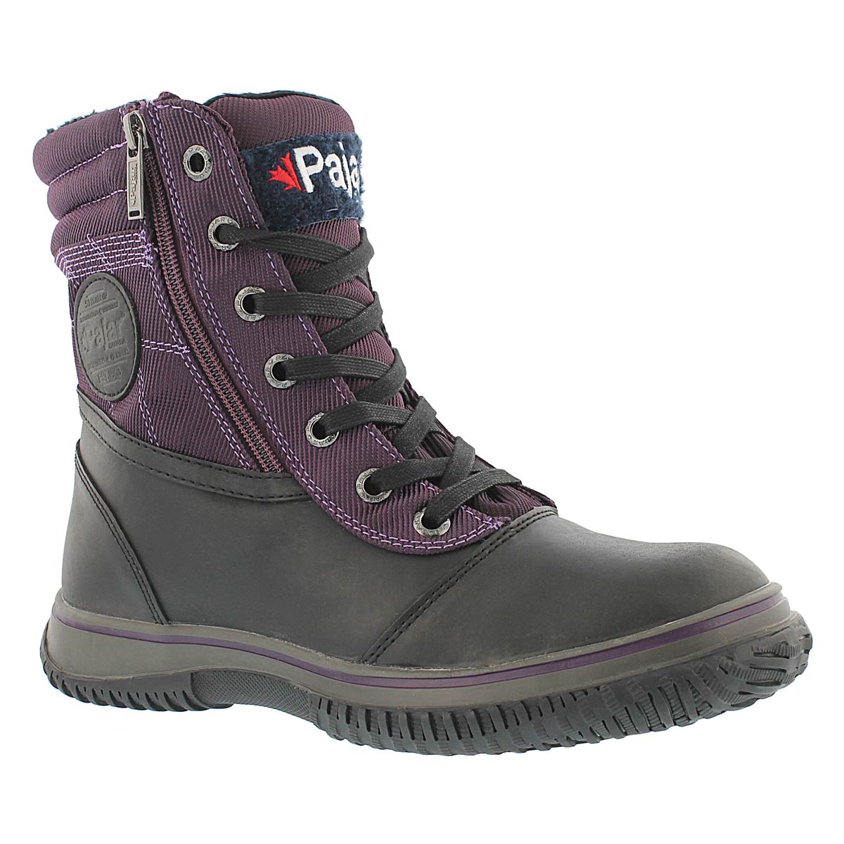 Women's LESLIE bllk/purple waterproof winter boots