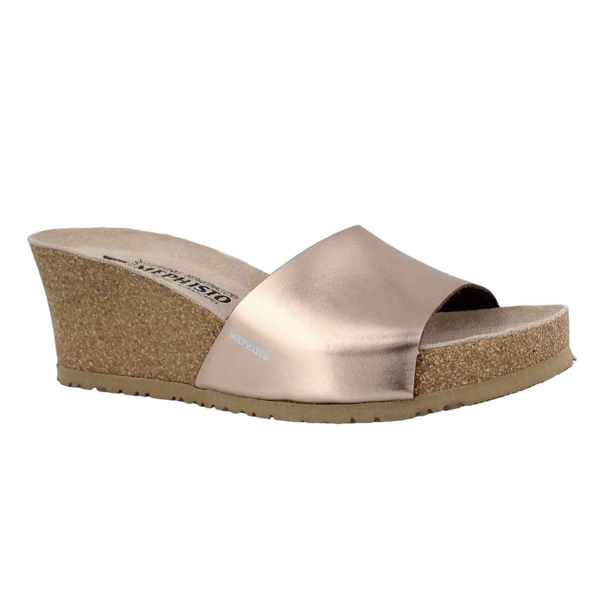 Women's LISE old pink cork footbed wedge sandals