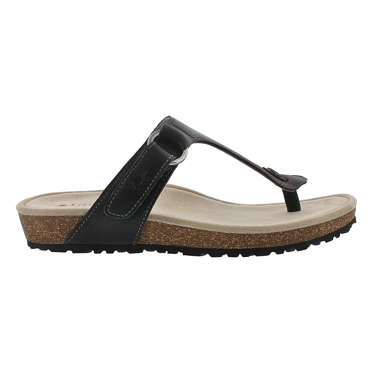 Lds Louisa black casual thong sandal