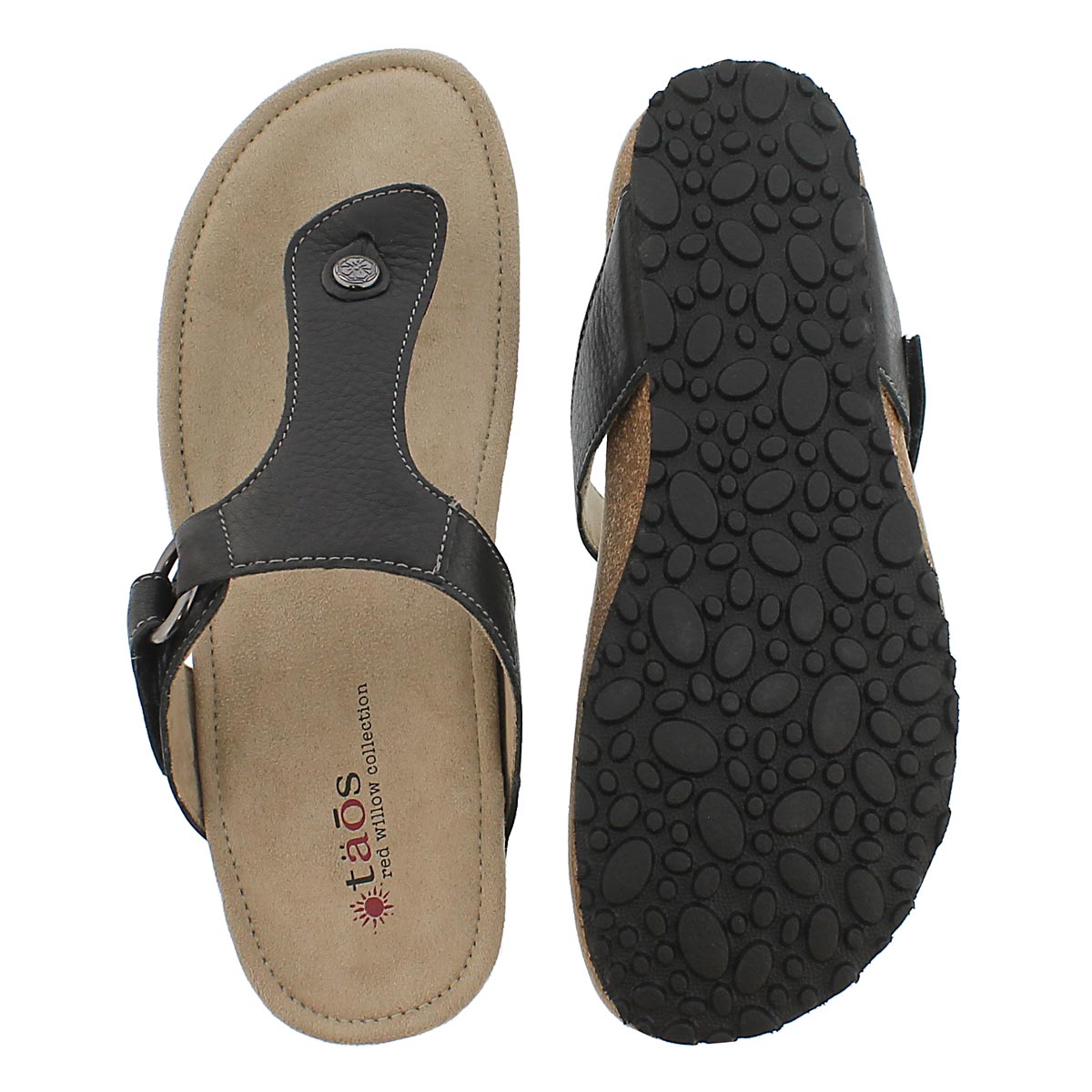 Lds Louisa black casual thong sandal