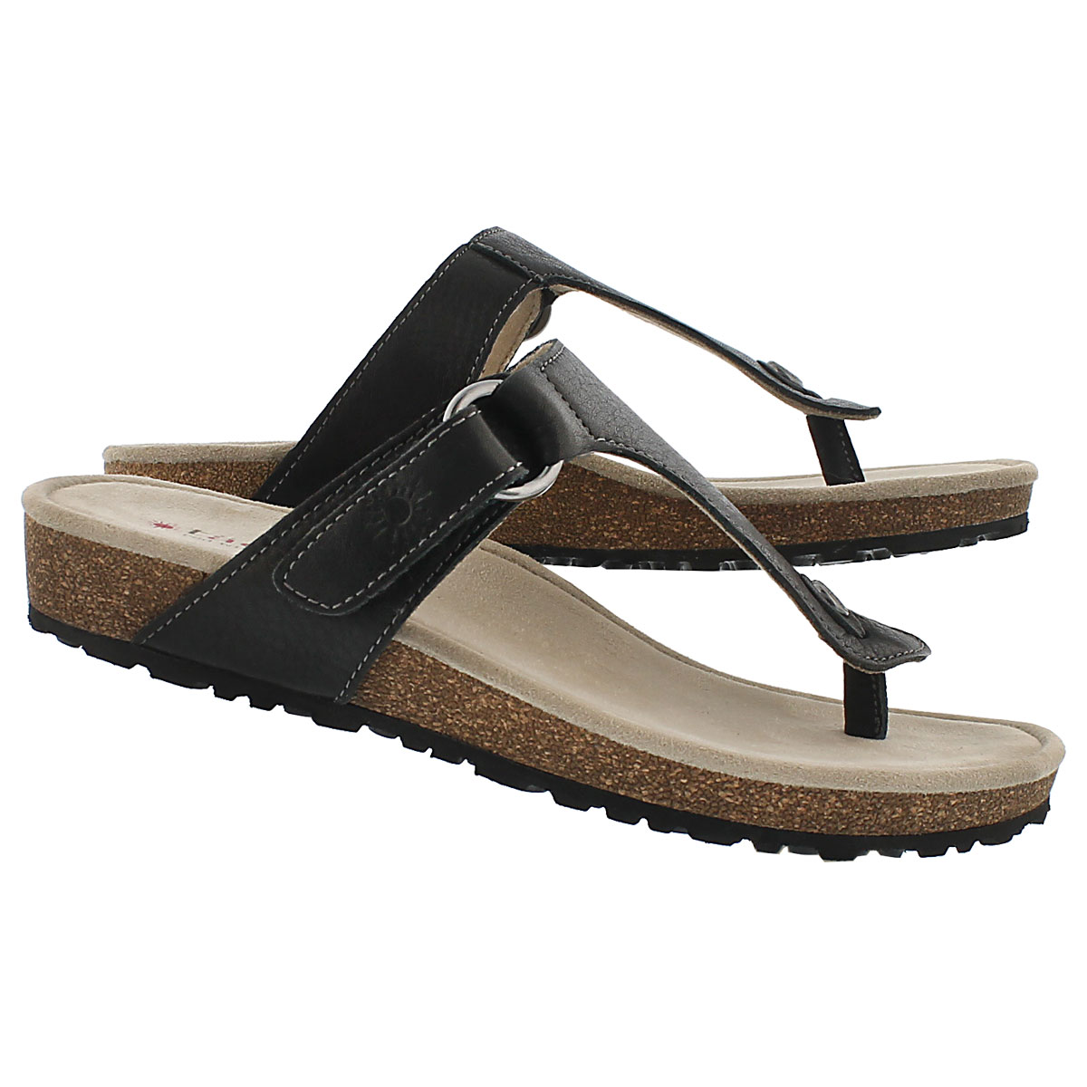 Lds Louisa black casual thong sandal