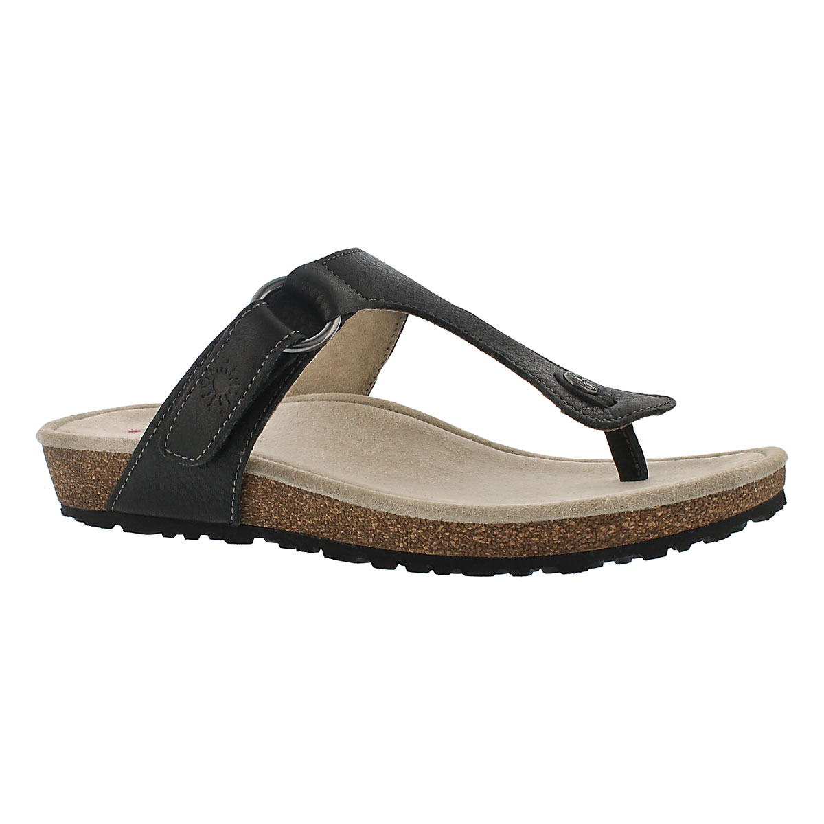 Lds Louisa black casual thong sandal