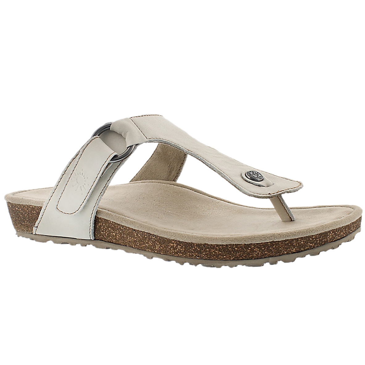 Women's LOUISA white casual thong sandals