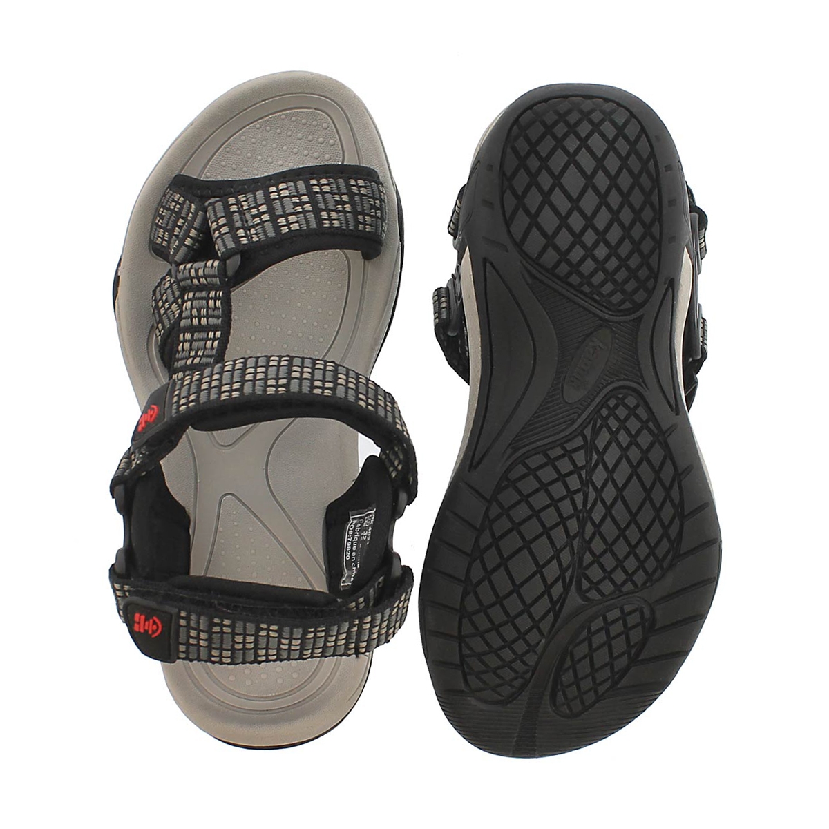 Bys Lowtide charcoal 3 strap sandal