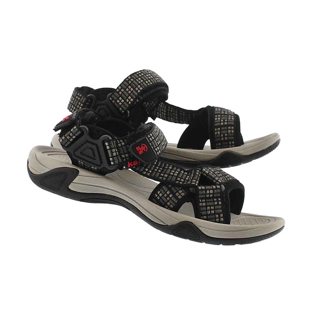 Bys Lowtide charcoal 3 strap sandal