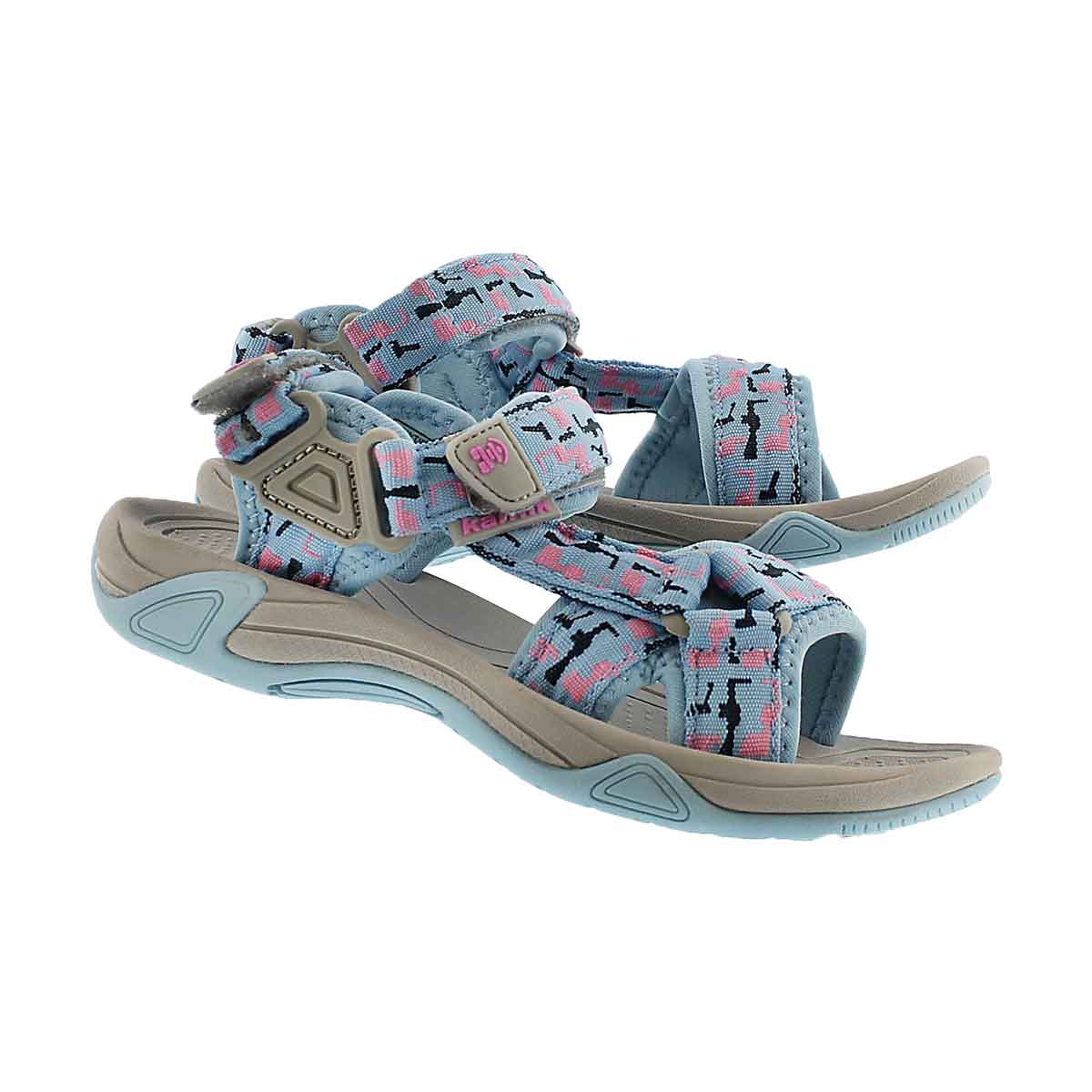 Grls Lowtide light blue 3 strap sandal