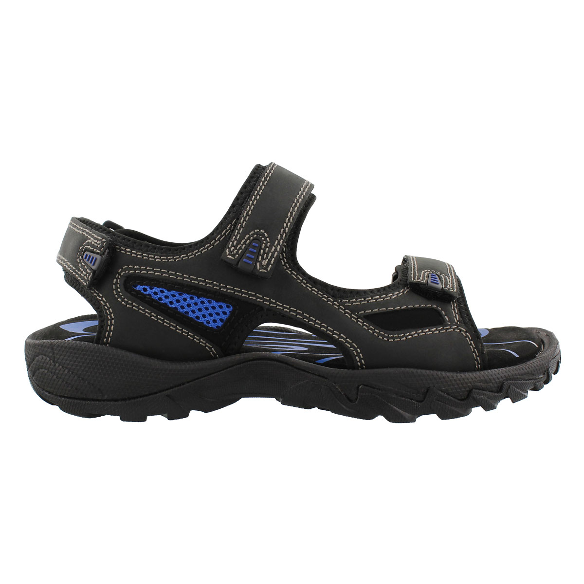 Mns Lucius black 3 strap sandal