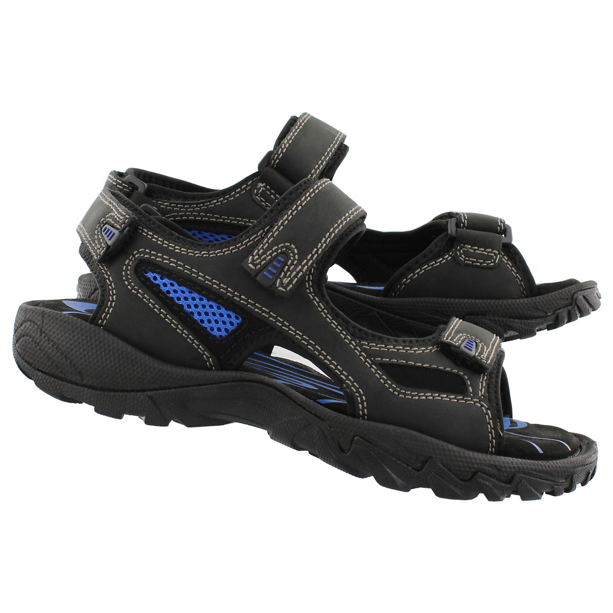 Mns Lucius black 3 strap sandal