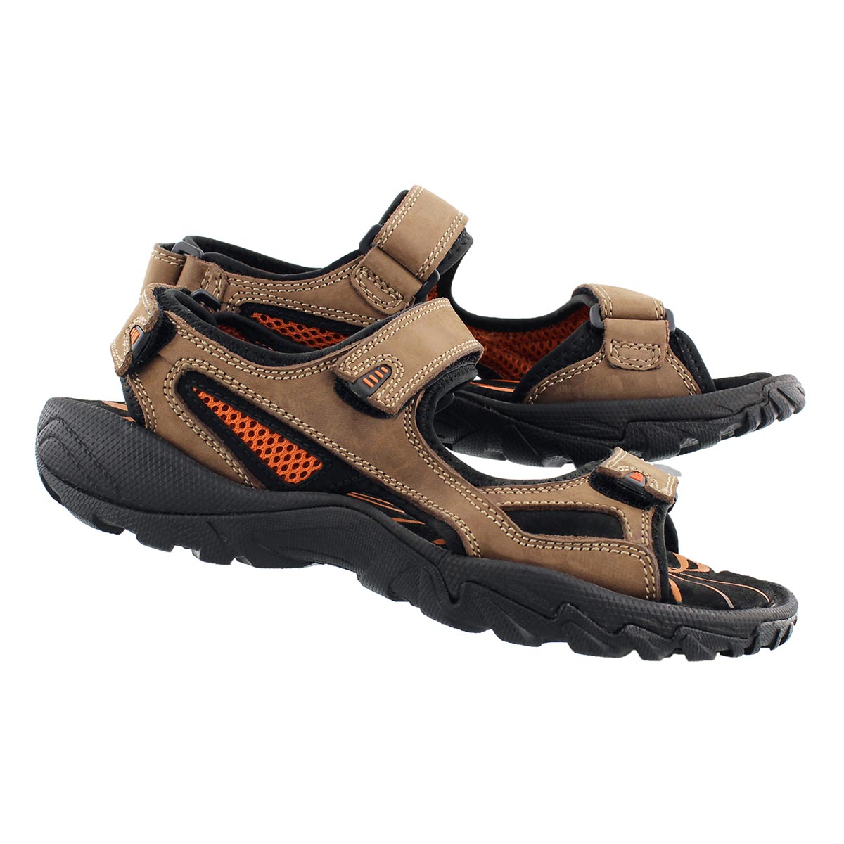 Mns Lucius brown 3 strap sandal