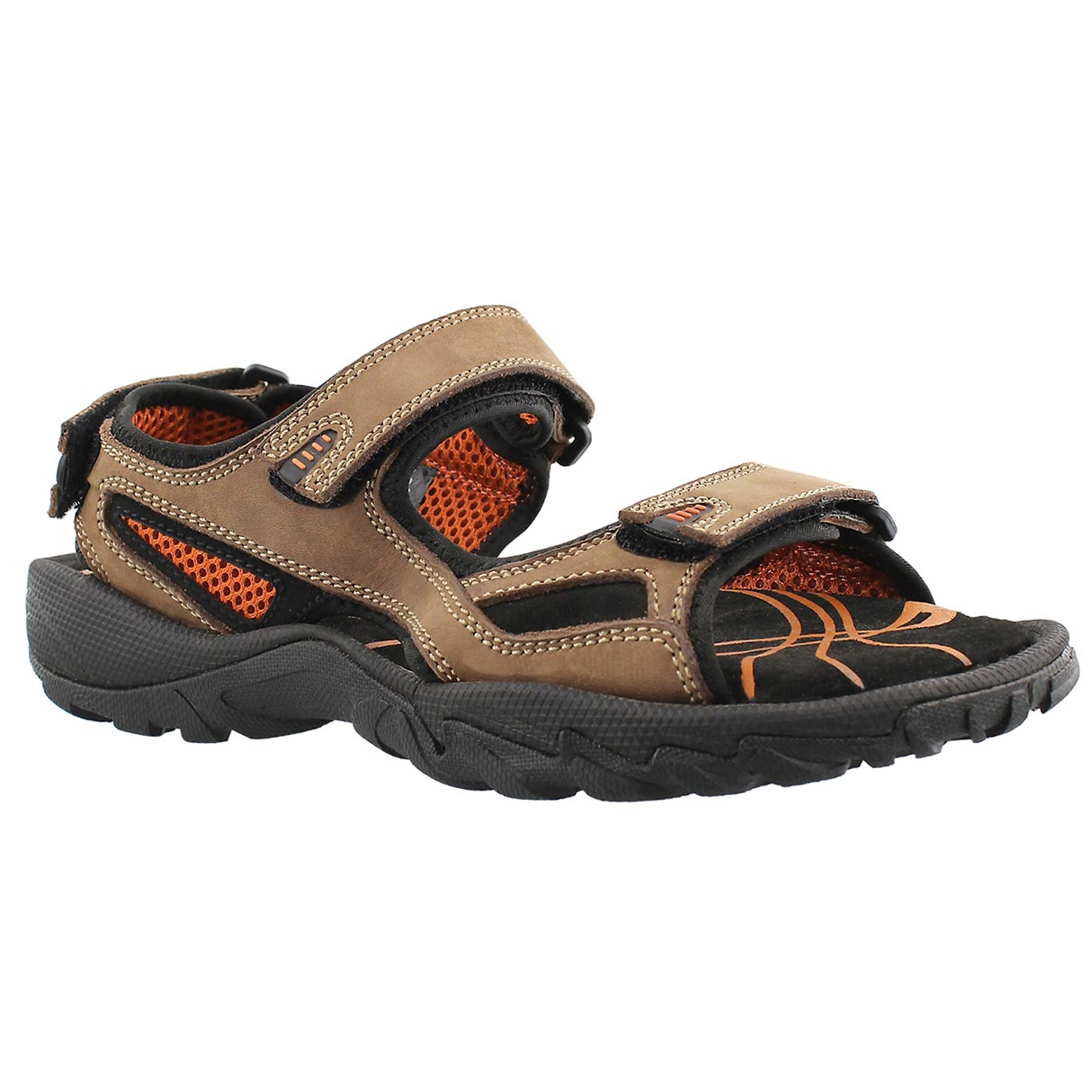 Mns Lucius brown 3 strap sandal