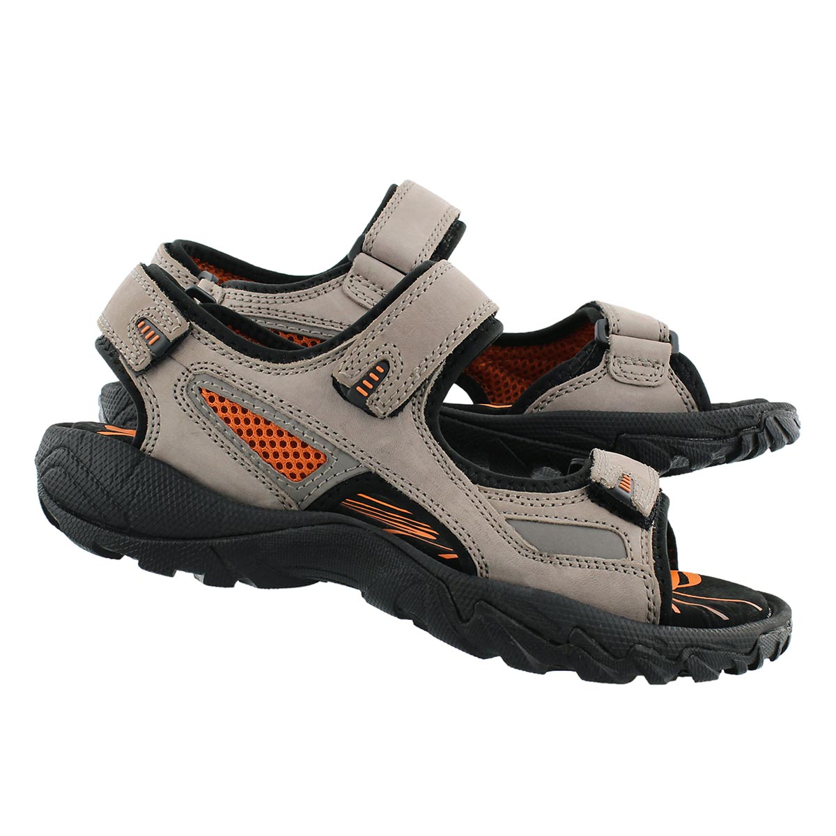 Mns Lucius grey 3 strap sandal
