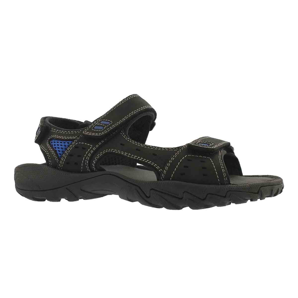 Mne's LUCIUS 3 black 3 strap sport sandals