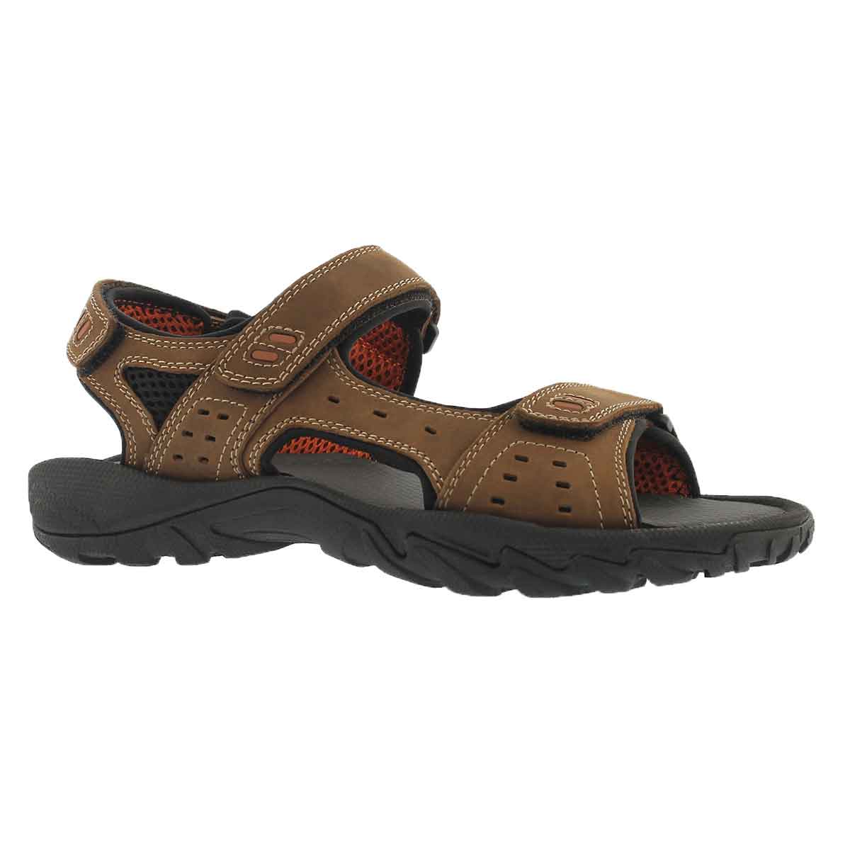 Men's LUCIUS 3 brown 3 strap sport sandals