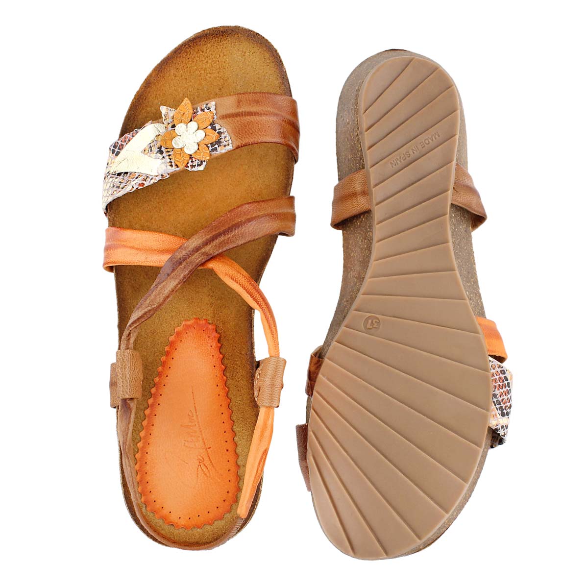 Lds Madison tan casual wedge sandal