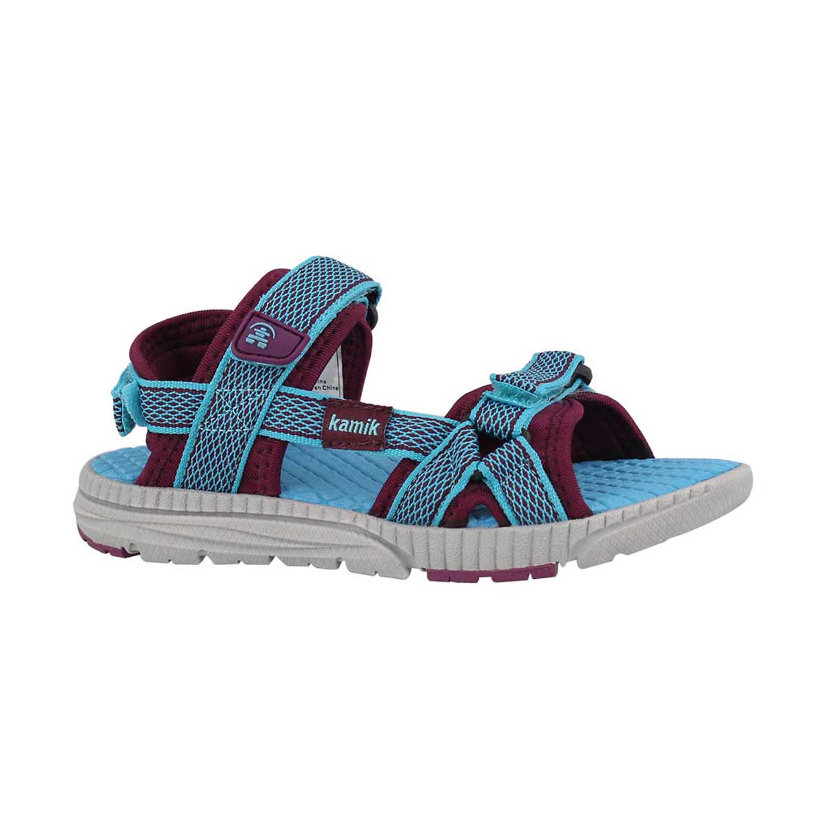 Grls Match teal 3 strap sandal