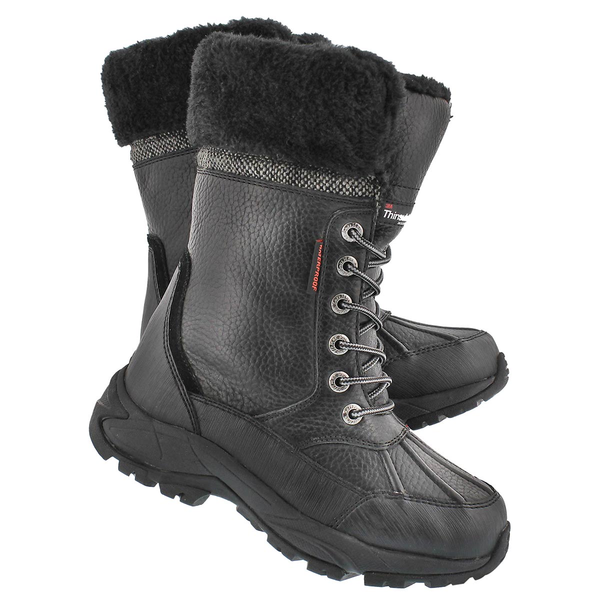 Lds Megan black lace-up wtpf winter boot