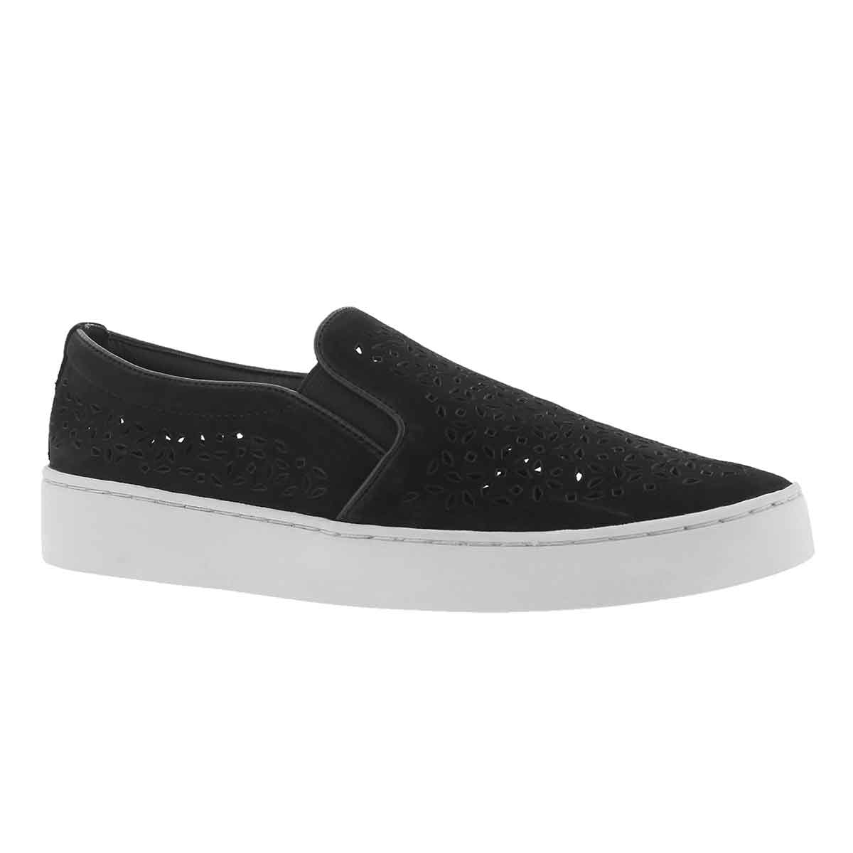 Lds Midi Perf black casual slip on shoe