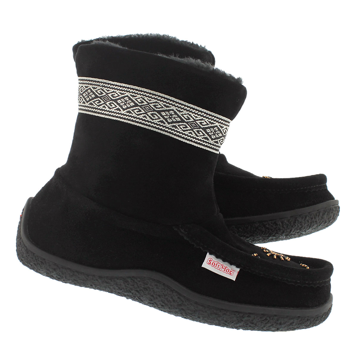 Lds black braid detail mini mukluk