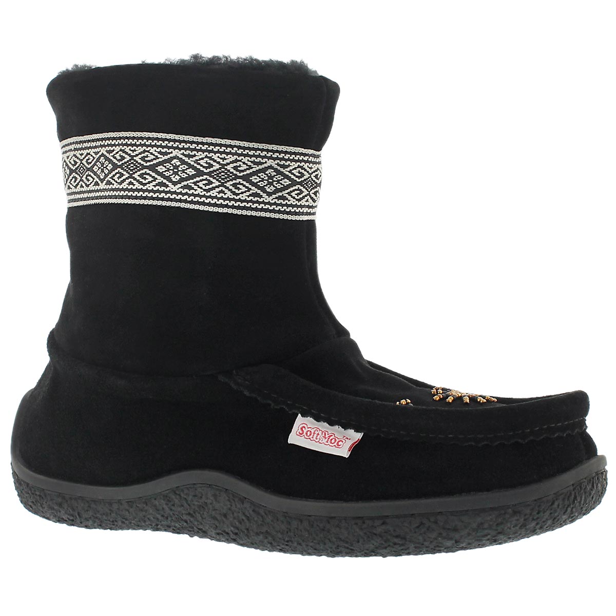 Lds black braid detail mini mukluk