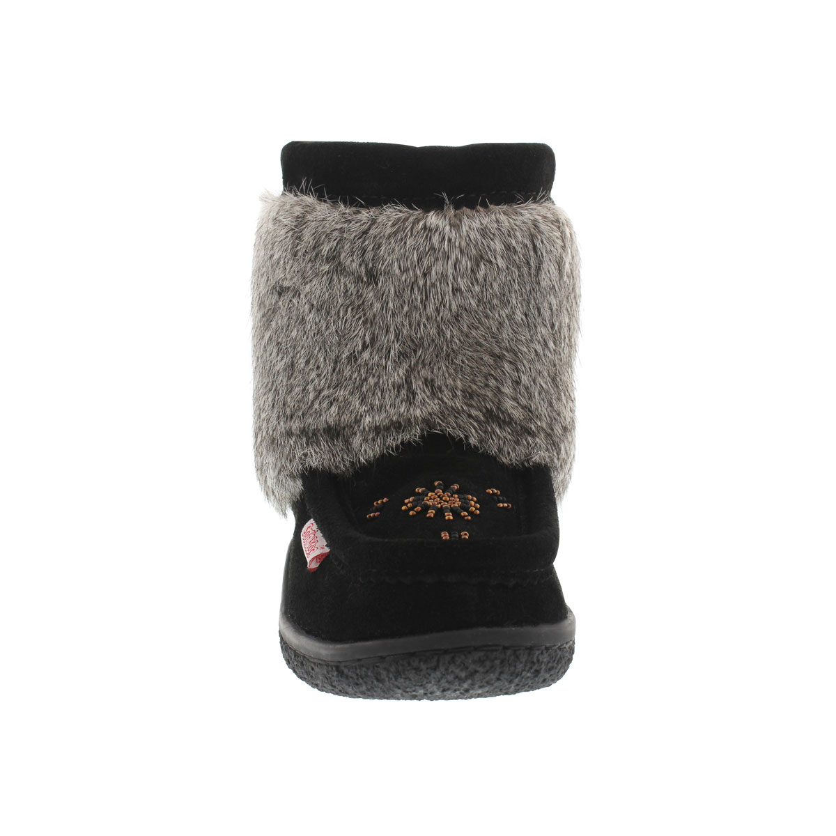 Lds Minimuk black rabbit fur bootie