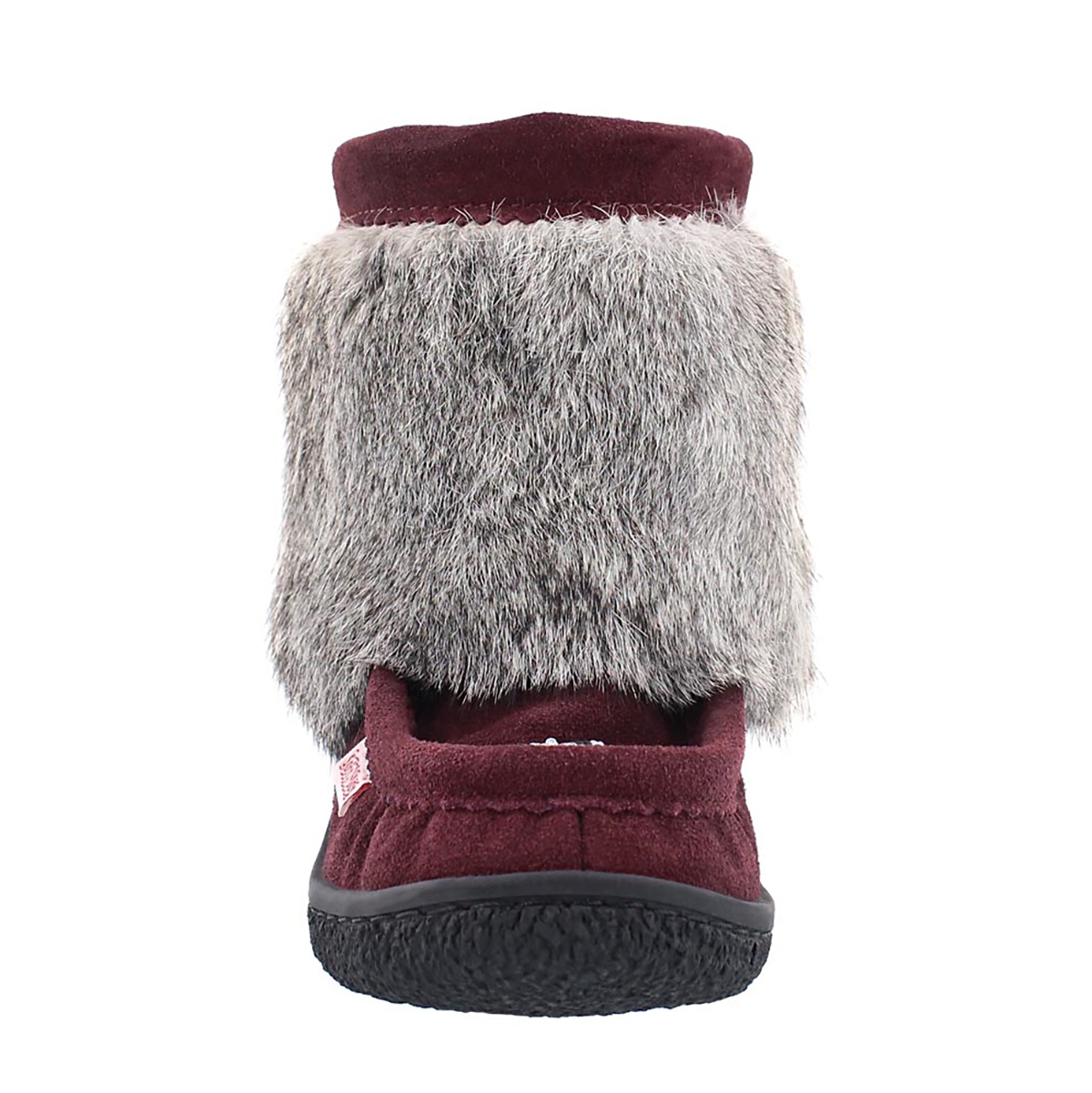 Lds Minimuk burgundy rabbit fur bootie