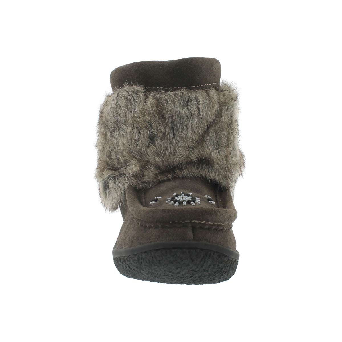 Grls 8532Minimuk gry rabbit fur mukluk