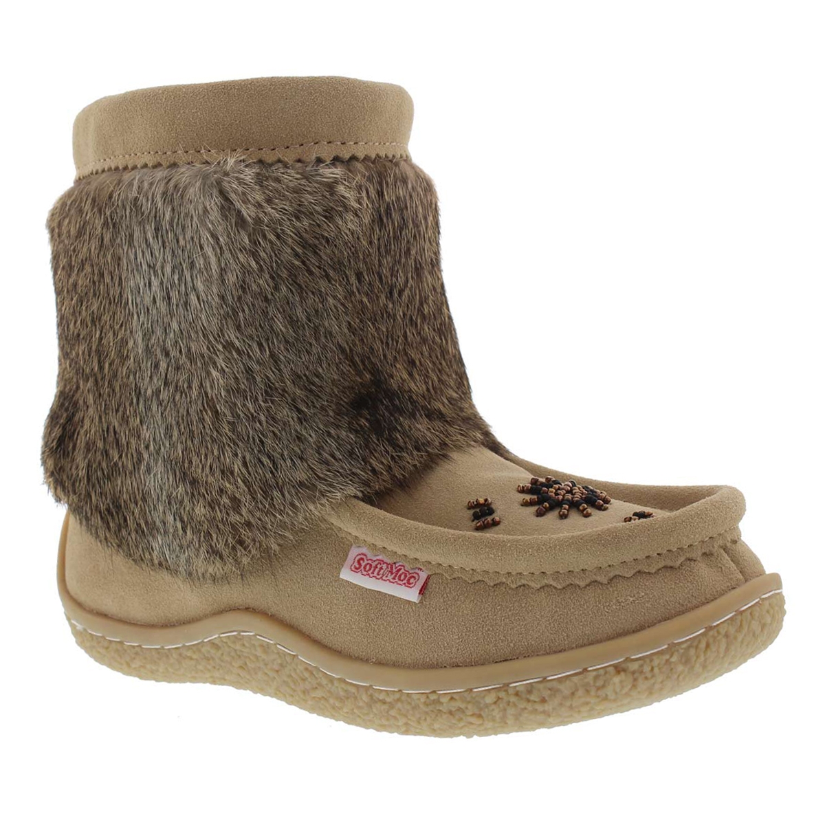 Women's MINIMUK sand rabbit fur booties