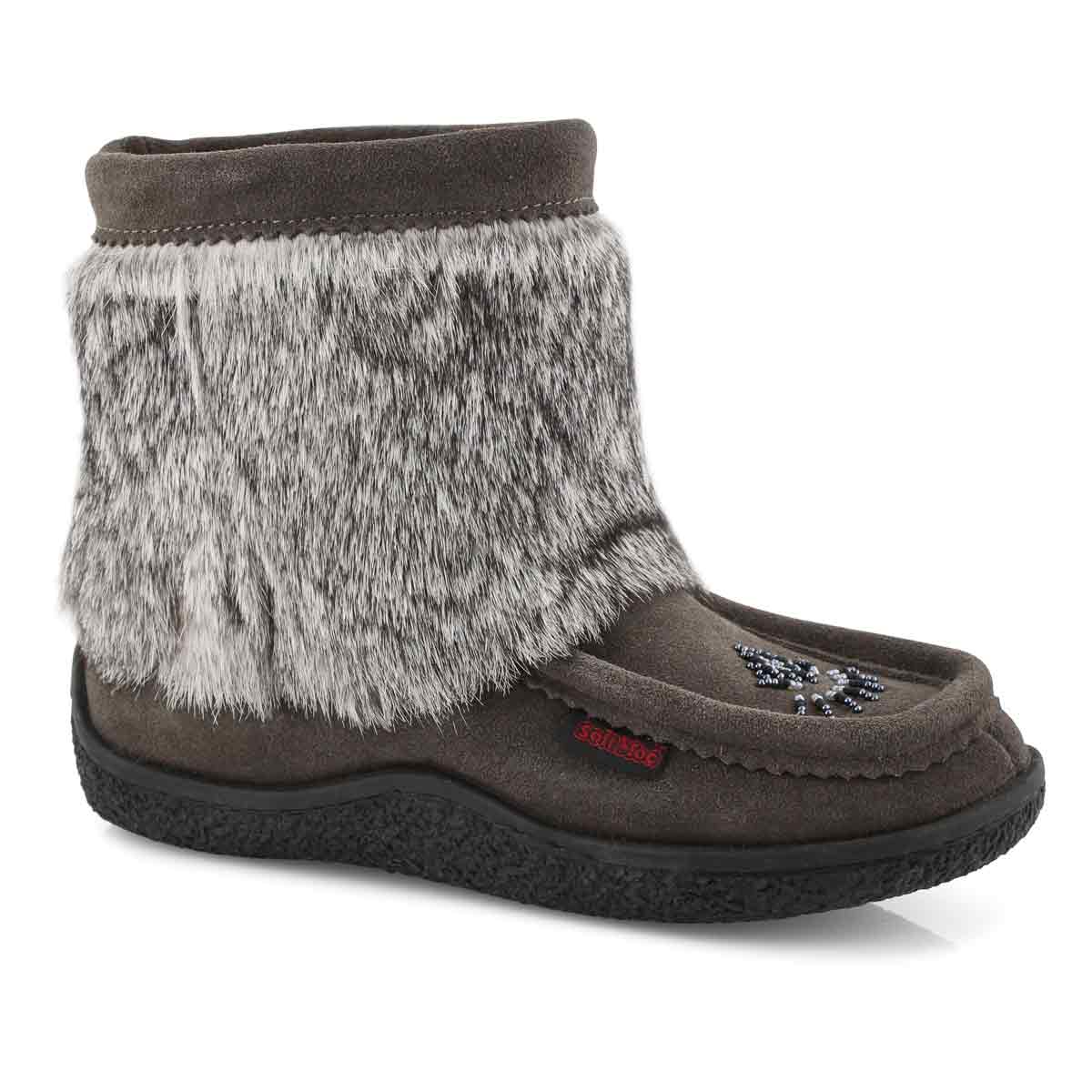 Lds Minimuk 2 grey rabbit fur bootie