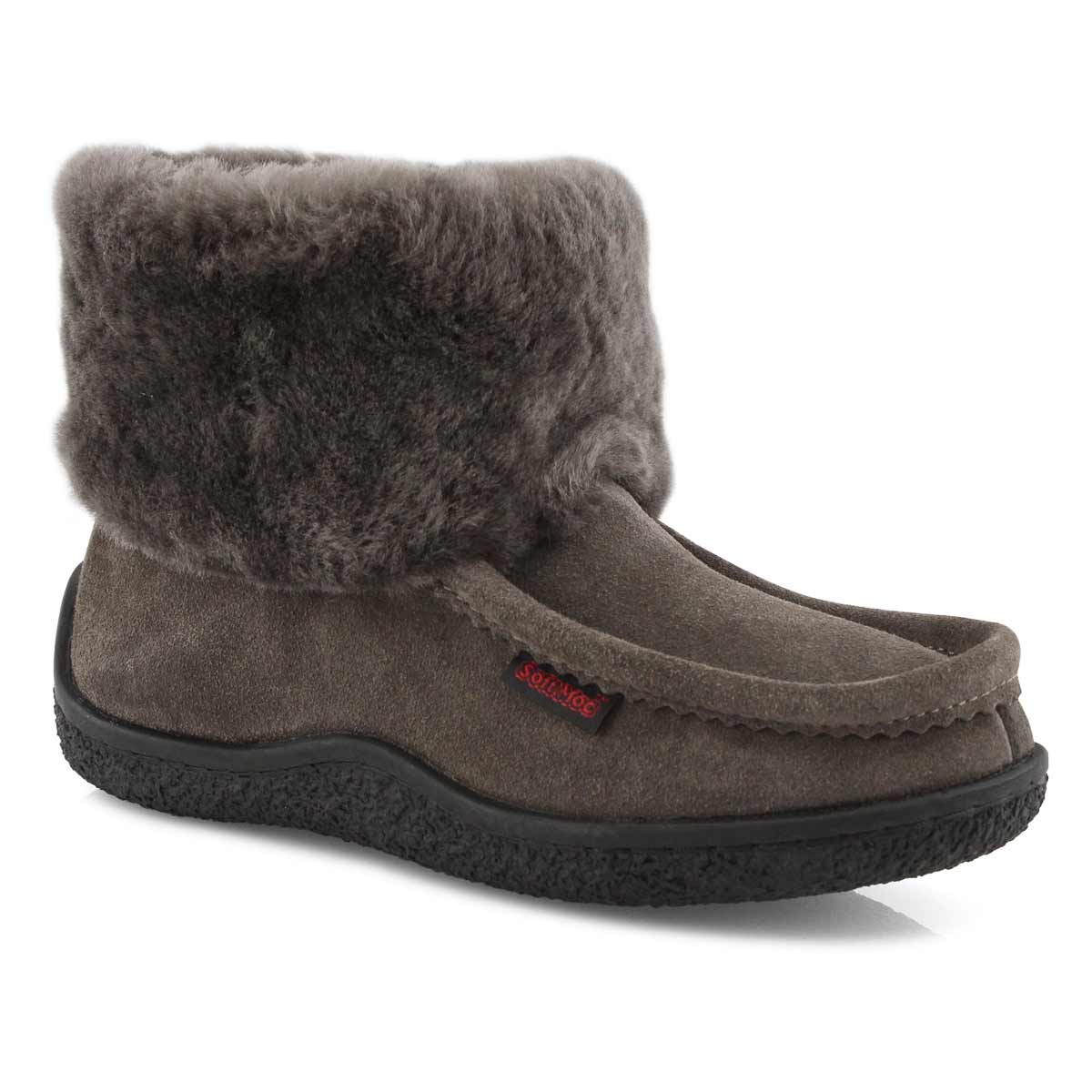 Lds Minimuk Peep gry shearling bootie