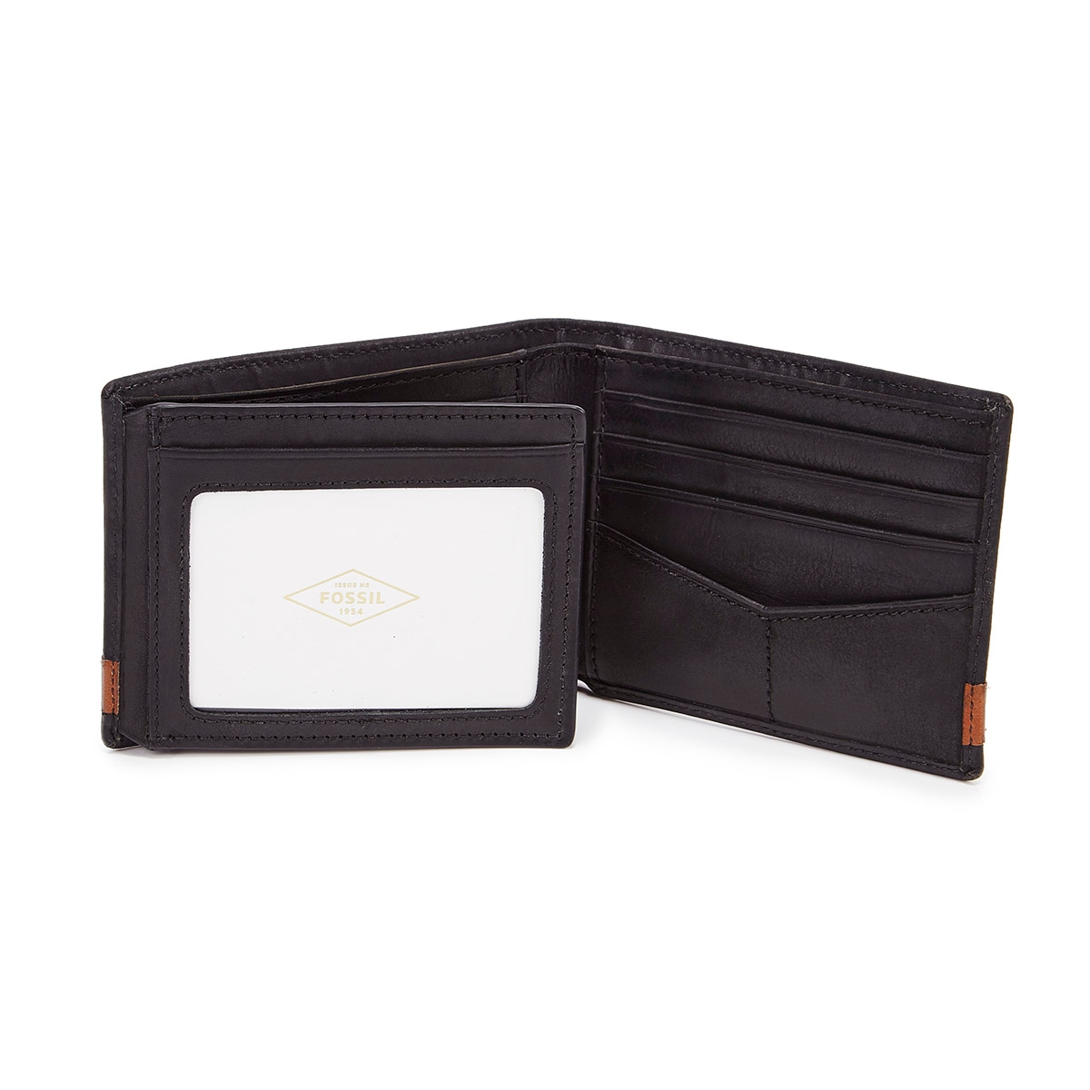 Mns Quinn Bifold Flip ID blk lthr wallet