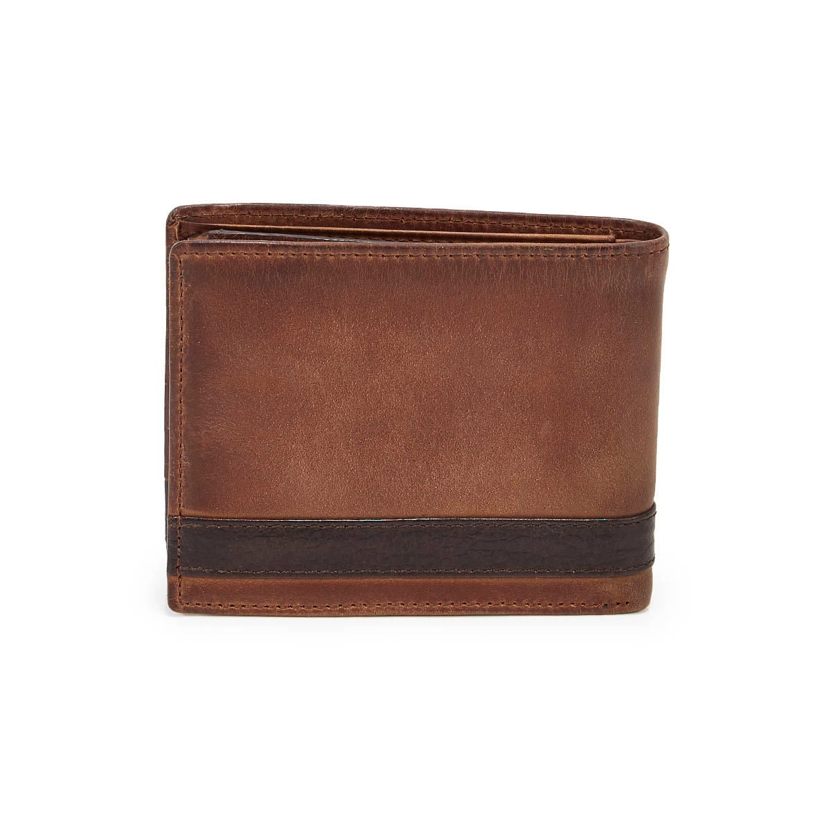 Portefeuille Quinn, cuir brun, hom
