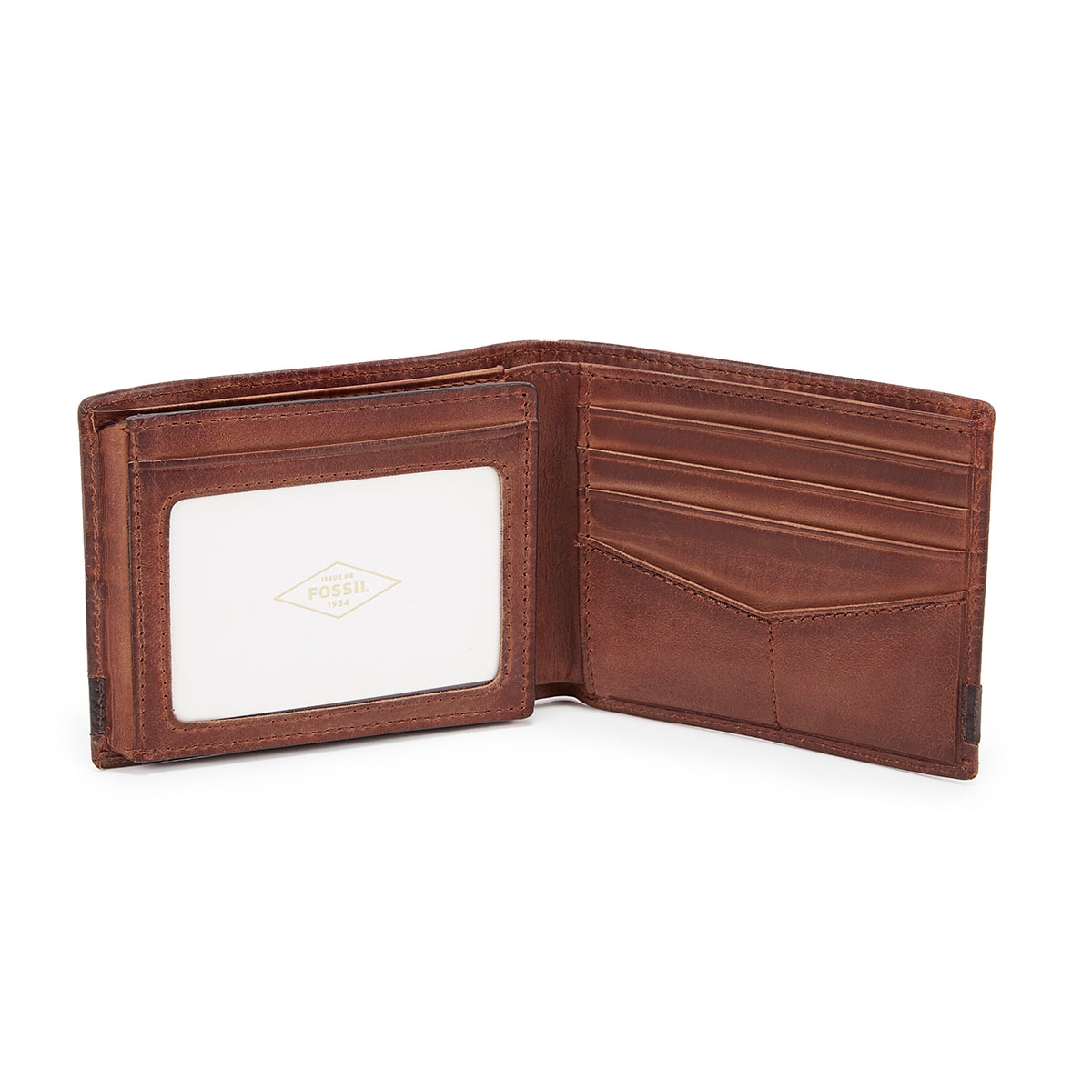 Portefeuille Quinn, cuir brun, hom