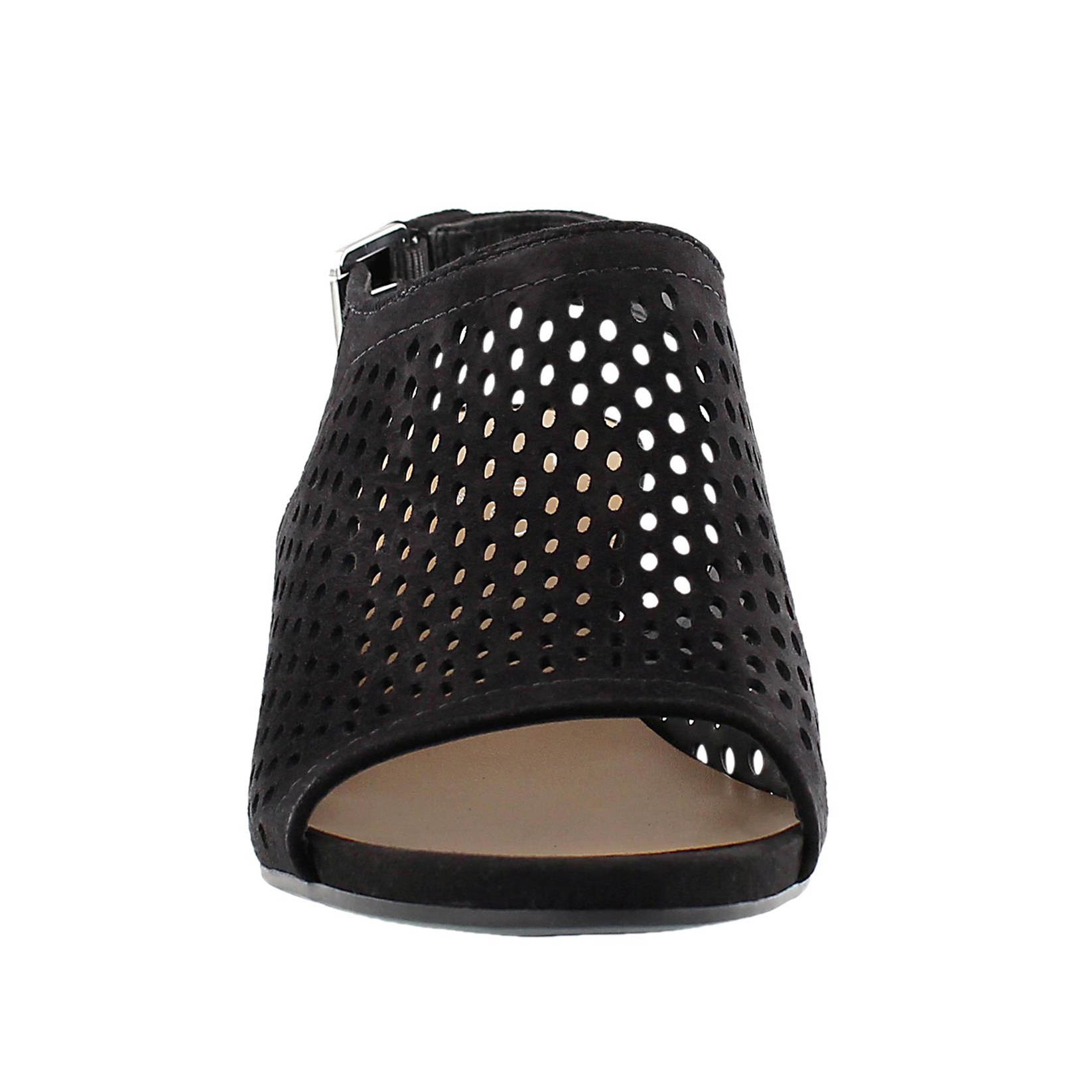 Lds Monaco 2 blk perforated dress sandal