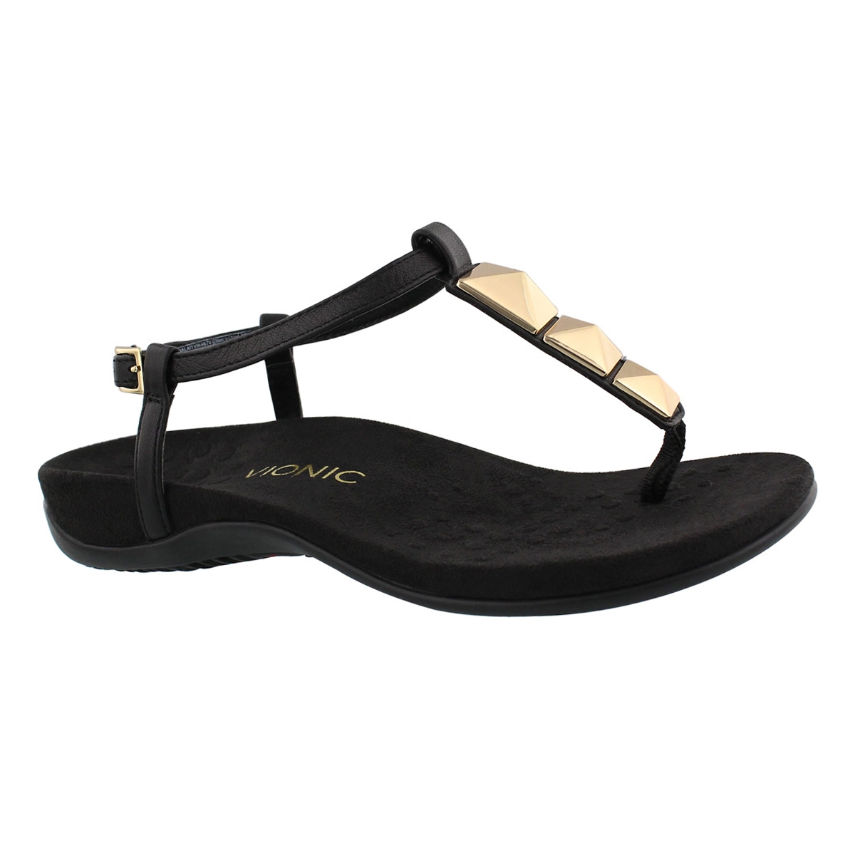 Women's NALA black arch support thong sandals