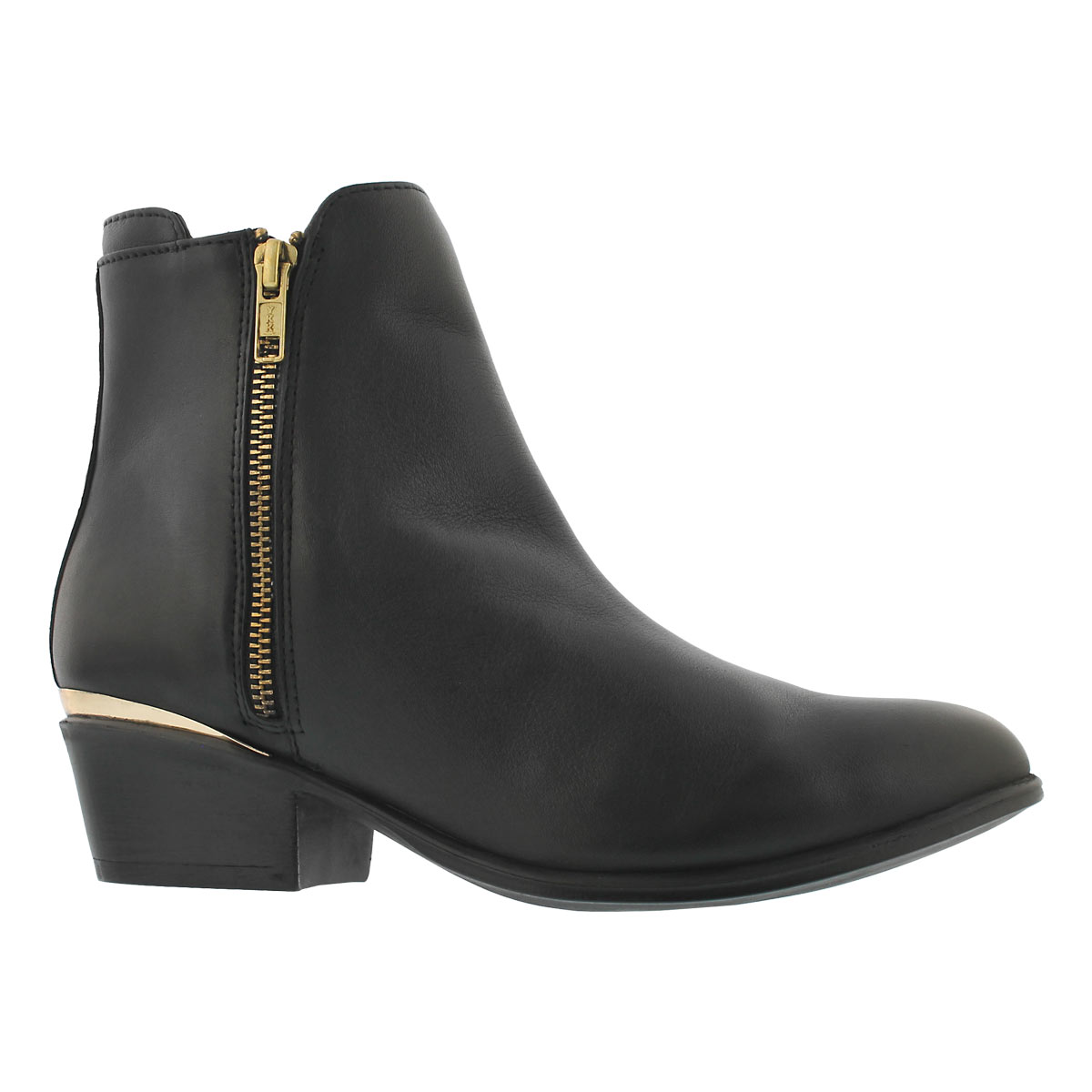 Women's NALINE black leather ankle booties