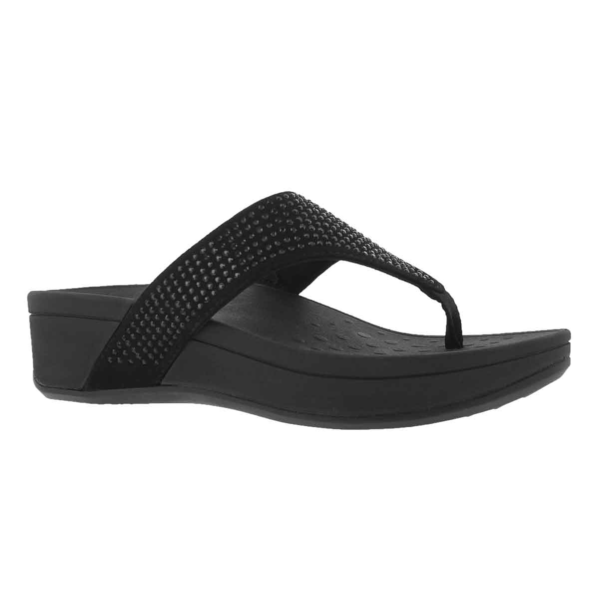 Women's NAPLES black arch support wedge sandals