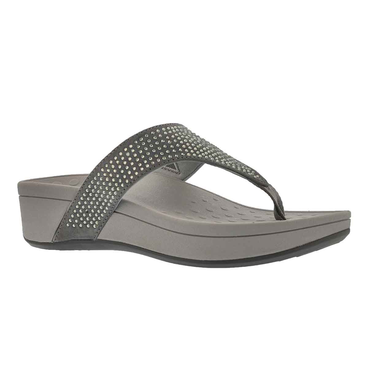 Women's NAPLES pewter arch support wdg sandals
