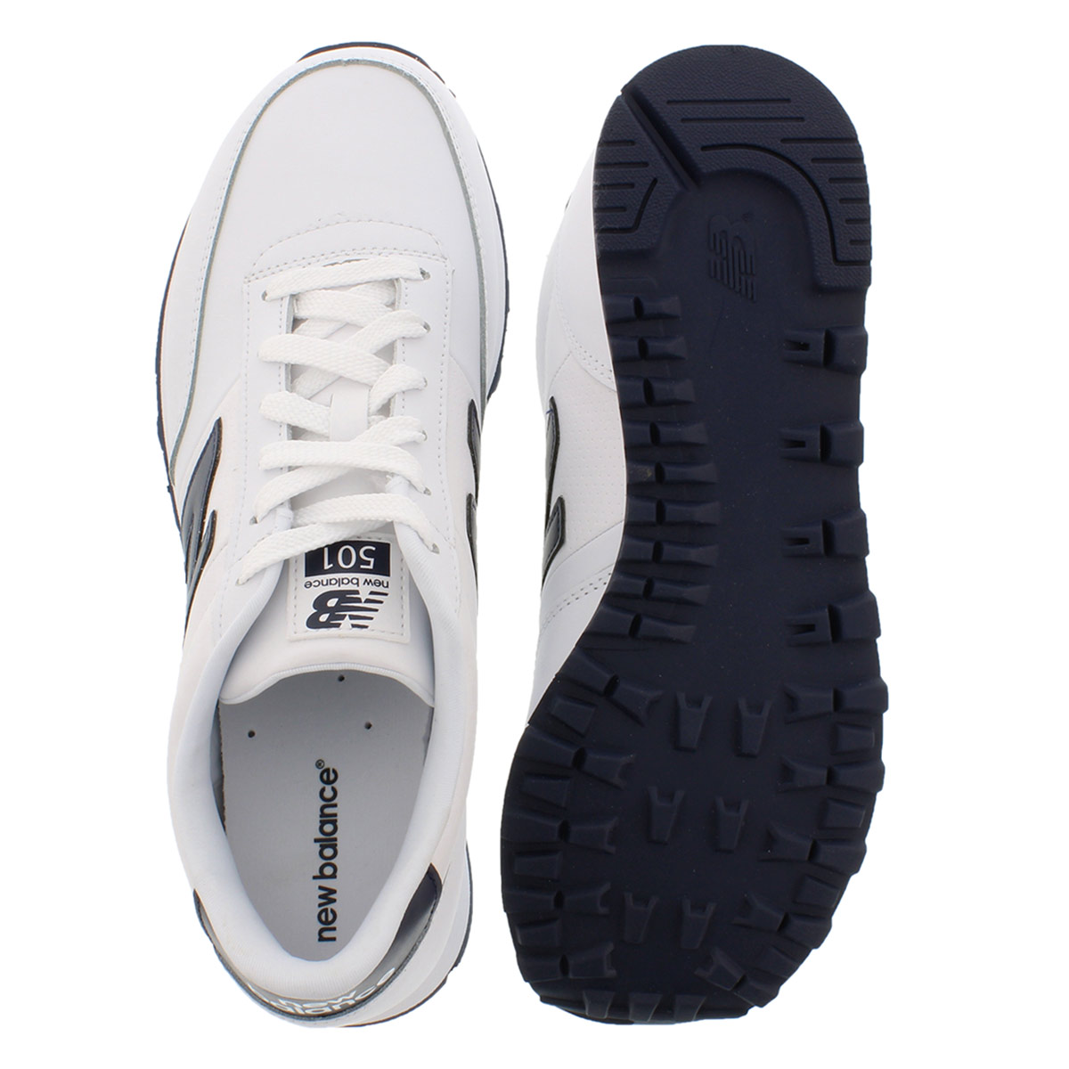 Mns 501 white/navy lace up sneaker