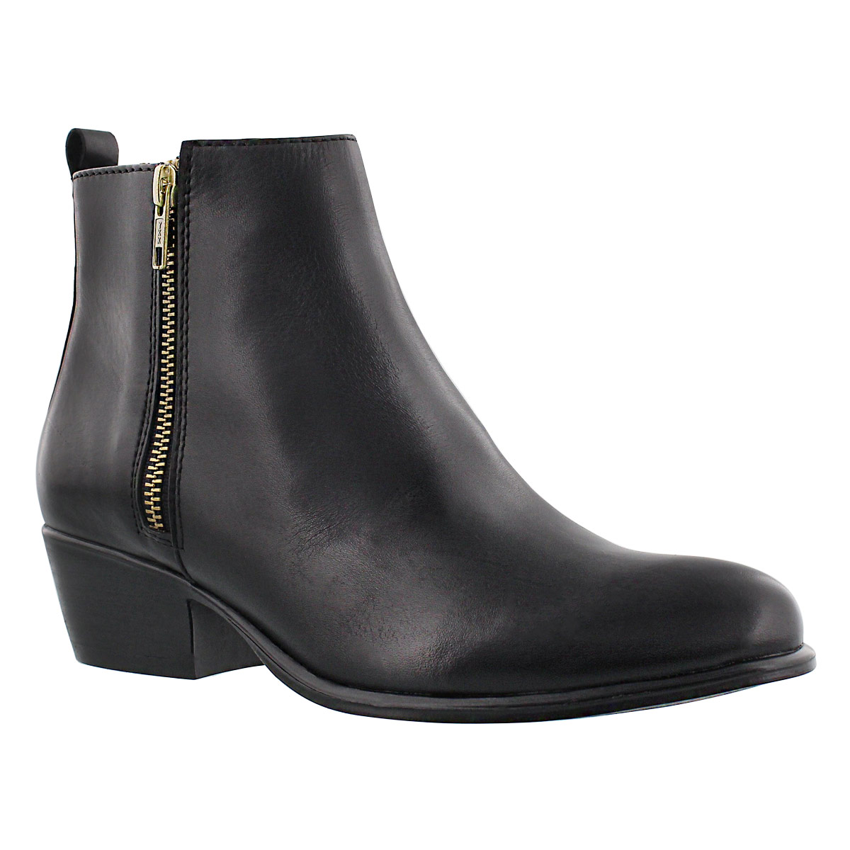 Lds Neovista blk lthr zip up ankle boot