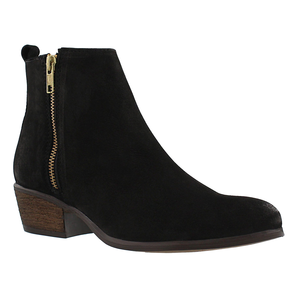 Women's NEOVISTA black nubuck zip up ankle boots