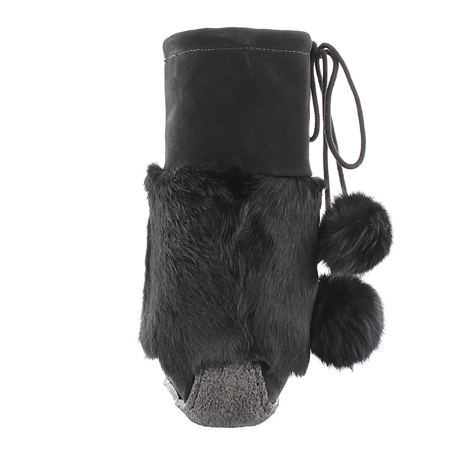 Lds Niska 3 blk rabbit collar mukluk
