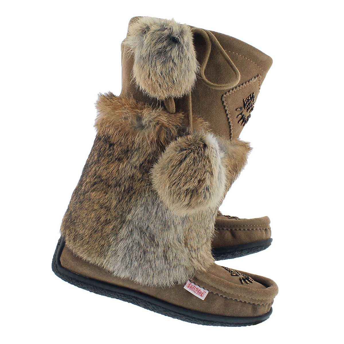 Lds Niska 3 birch rabbit collar mukluk