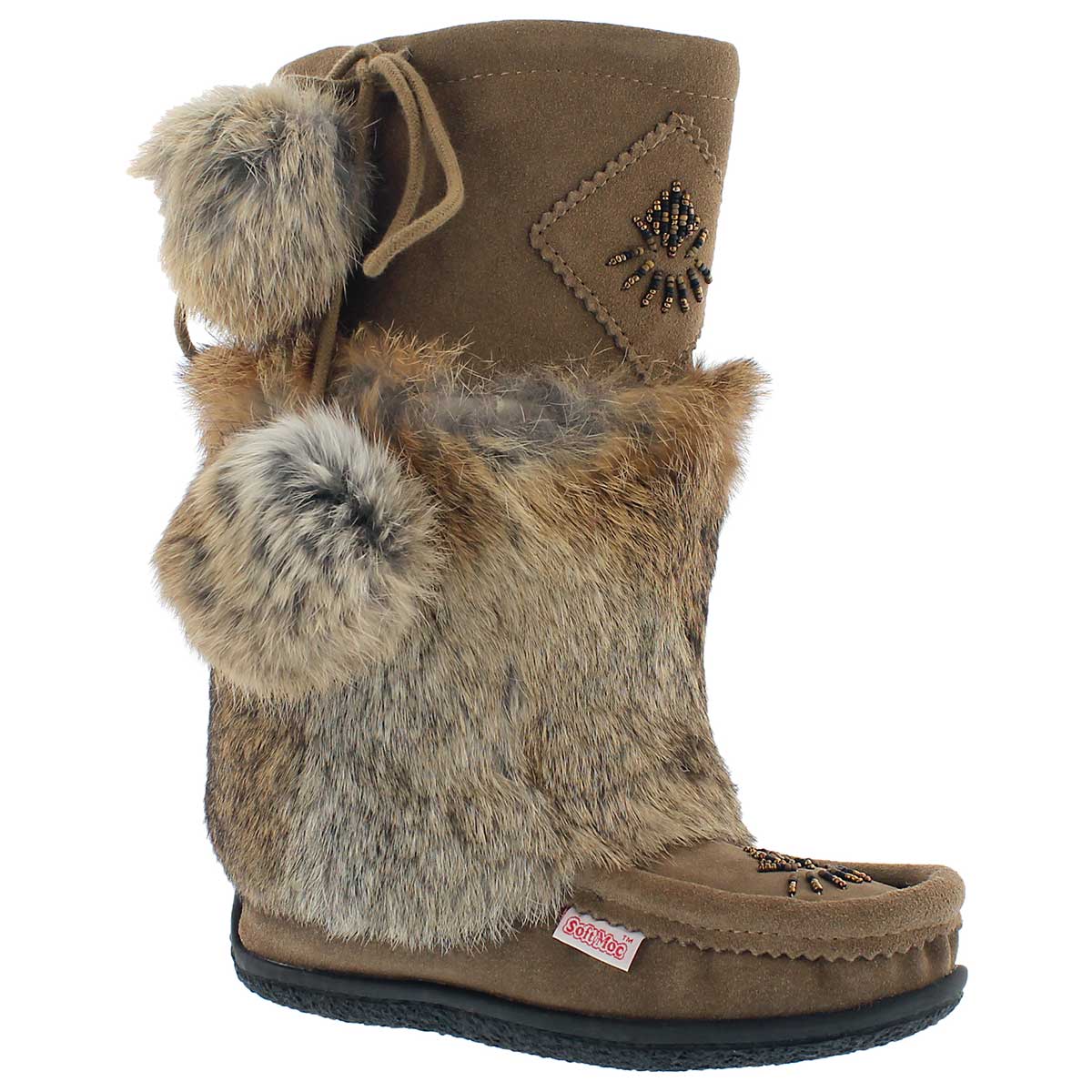 Lds Niska 3 birch rabbit collar mukluk