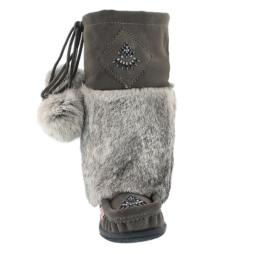 Lds Niska 3 grey rabbit collar mukluk